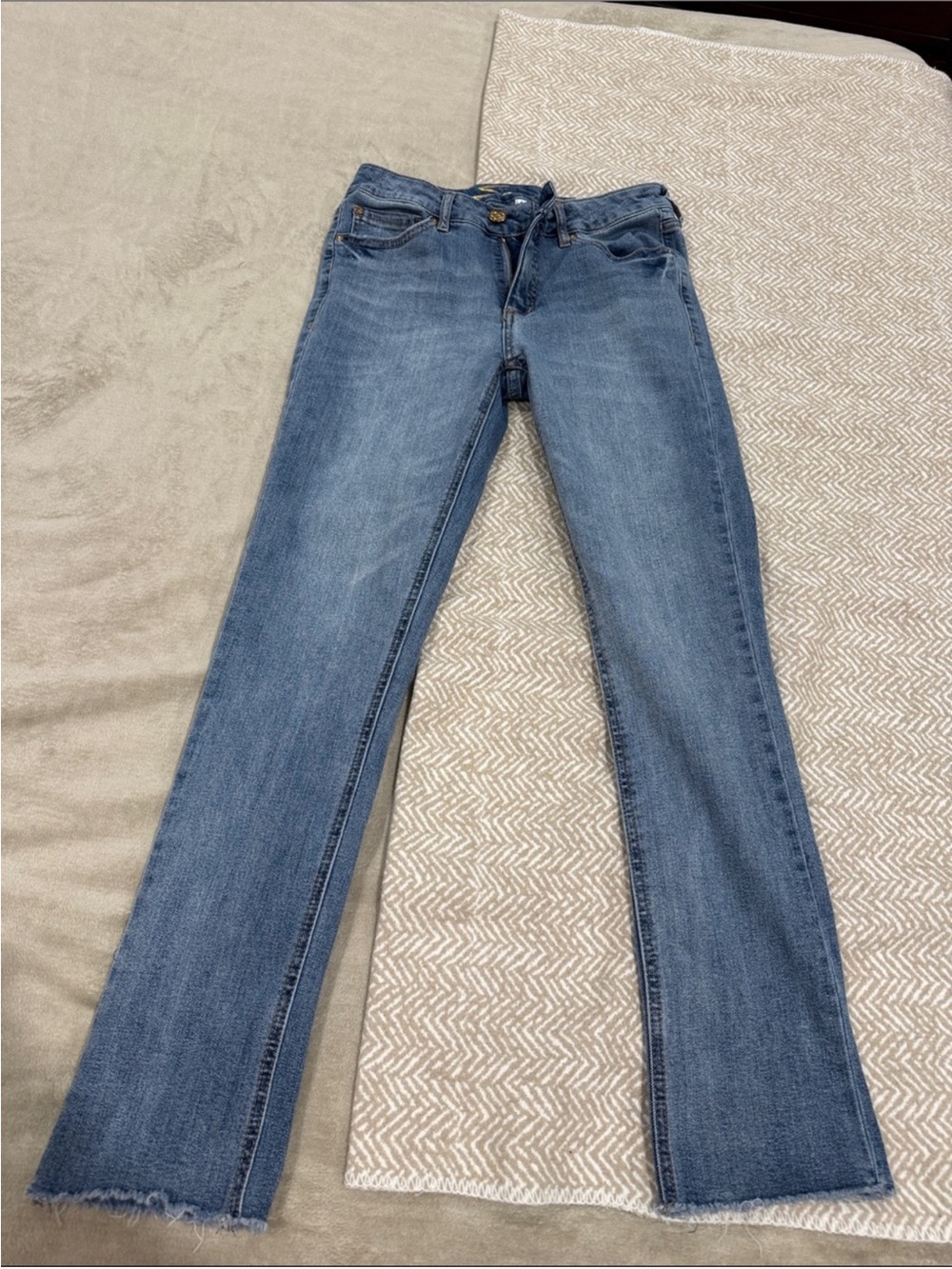 7 For All Mankind Blue Mid-Wash Flare Jeans